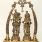 Brass Statue of Radha Krishna with Tusk Stand 19 inches