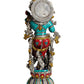 Brass Statue of Fluting Krishna in a Silver Hue 21 Inches