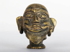 Statua piccola in ottone raffigurante la testa di Shiva, 2 pollici
