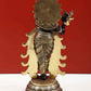 Black with natural Brass Statue of Lord Krishna Playing the Flute 13 Inches