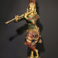 Brass Statue of Bhagawan Shri Krishna Playing the Flute with Inlay Work 23 Inches