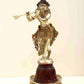 Triple Chala Brass Statue of Lord Krishna on a High Pedestal 12 INCHES