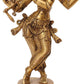 Handmade Natural  Brass Statue Depicting Lord Krishna's Cosmic Form, the Eighth Incarnation of Vishnu 14 inches