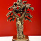 natural brass Krishna on a Tree with Radha Standing Beneath 12.5 cm