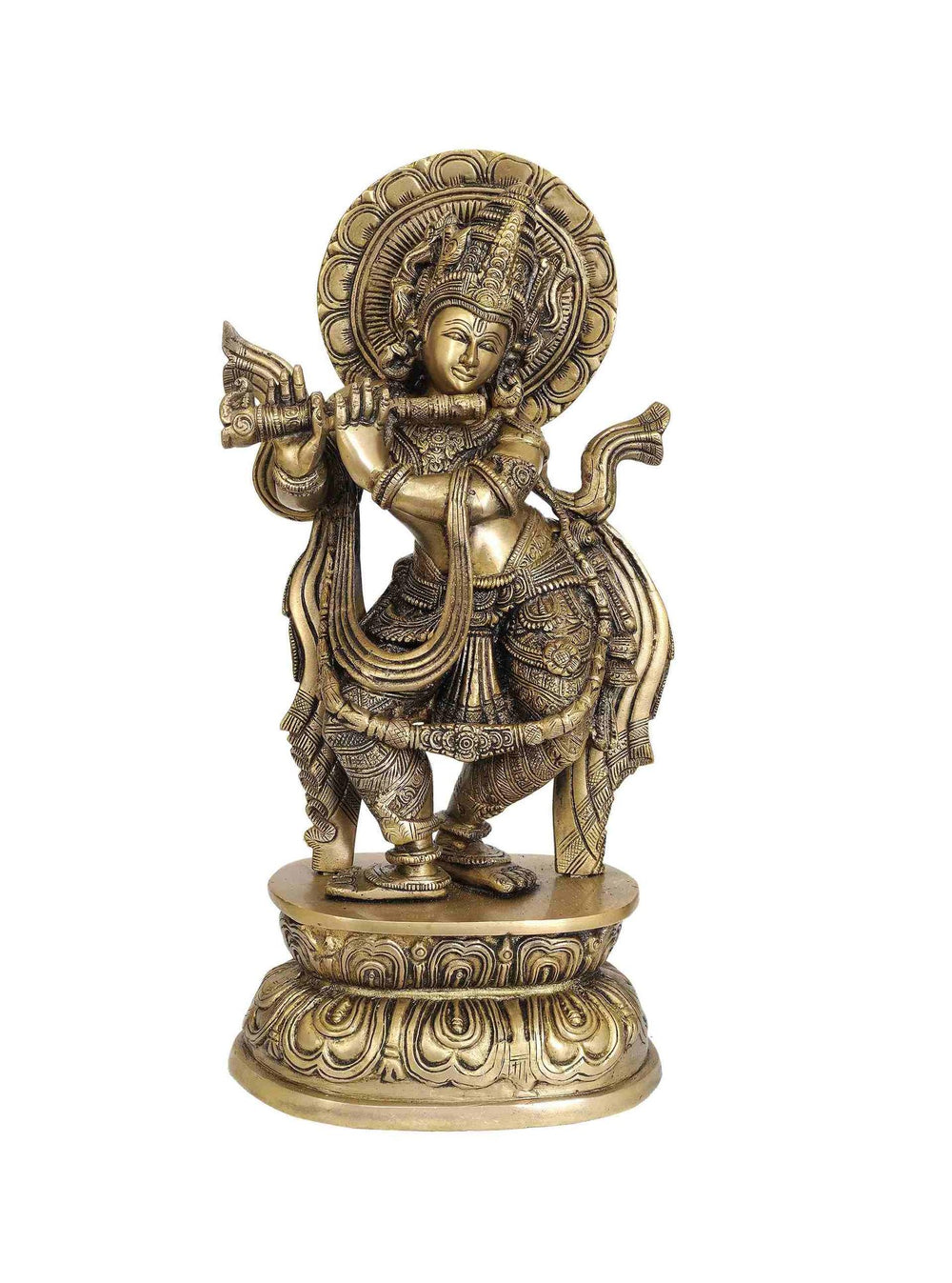 Handcrafted Brass Statue of Lord Krishna 16 Inches