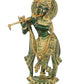 Handcrafted Patina GoldBrass Krishna Statue 11 inches