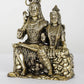 Small Superfine Shiva Parvati Brass Statue Seated in Blessing Gesture 3.5 inches