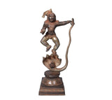 AONA Brass statue of Kaliya Krishna, 18 inches, dancing pose with raised arms