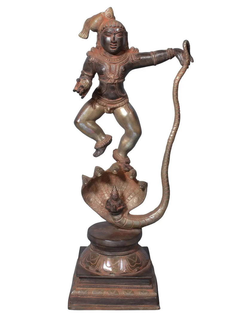 Brass Statue of Kaliya Krishna 18 Inches