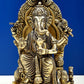 Brass Sculpture of Enthroned Ganesha 6 inches