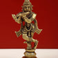 Brass Lord Shri Krishna Idol Playing Flute 4 inches