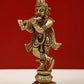 Brass Lord Shri Krishna Idol Playing Flute 4 inches