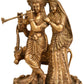 Brass Radha Krishna Idol with Cow 10 inches