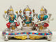 Statue made of brass depicting Lakshmi, Ganesha, and Saraswati 6 inches