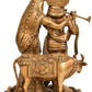 Brass Radha Krishna Idol with Cow 10 inches