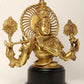 Natural Brass Bust of Chaturbhuja Venugopal (Krishna) on Wooden Base 18 Inches