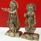 Brass Statue of Standing Radha and Krishna 15 inches