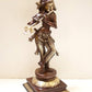 Brown with natural Brass Statue of Standing Lord Krishna Playing the Flute 14 inches