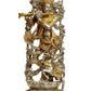 Brass Statue of Venugopala (Murali Krishna) in Silver and Golden Hues 17 inches