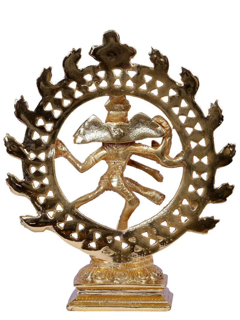 Dancing Shiva Nataraja Idol | Gold-Plated Brass Statue 6 Inches