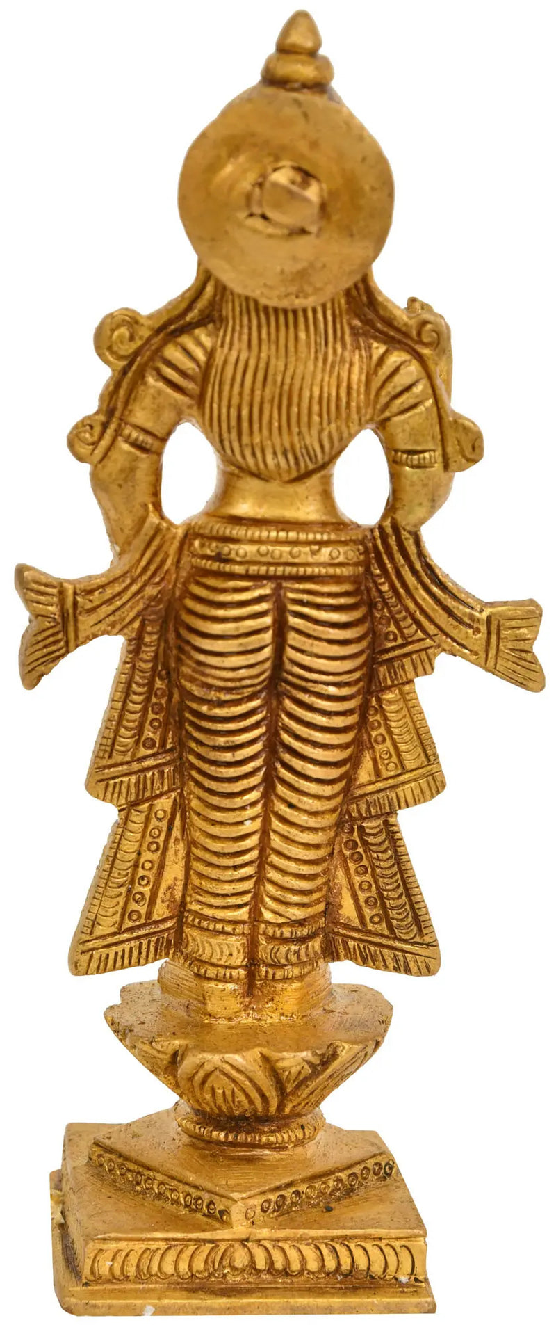 Small Natural Brass Statue of Radha Ji | 5 inches