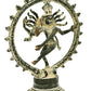 Nataraja Antique Green gold Brass Sculpture | Handcrafted Idol 8 inches