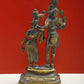 Brass Lord Shiva and Goddess Parvati Standing on Pedestal 8 Inches