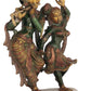 Henna Touch Brass Statue of Radha and Krishna Engaged in Ecstatic Dance 16 INCHES