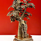 natural brass Krishna on a Tree with Radha Standing Beneath 12.5 cm