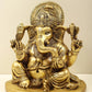 Brass Lord Ganesha Granting Abhaya | Handmade'' 6 inches