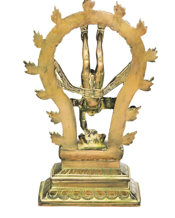 Antique chala Brass Shiva's Gangavatarana (Nataraja) Sculpture | Handcrafted 12 inches Study Setting