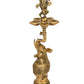 Handmade Brass Lamp of Lord Krishna on the Tusk of an Acrobatic Elephant 17 Inches