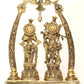 Brass Statue of Radha Krishna with Tusk Stand 19 inches