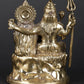 Superfine Small Lord Shiva and Parvati with Little Ganesha | Brass Statue in Multiple Sizes 10 cm