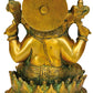 Brass Statue of Lord Ganesha on a Lotus 5 Inches