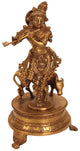 Handmade Natural Brass Venugopala Idol 10 inches