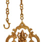 Brass Hanging Lamp with Five Wicks and Lord Ganesha Design 7 inches