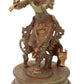 Handmade Sinduri green gold Brass Venugopala Idol 10 inches