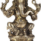 Brass Statue of Lord Ganesha Seated on a Double-Petalled Lotus Pedestal 7 Inches