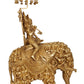 Handmade Natural Brass Statue of Radha and Krishna Riding on an Elephant 23 inches