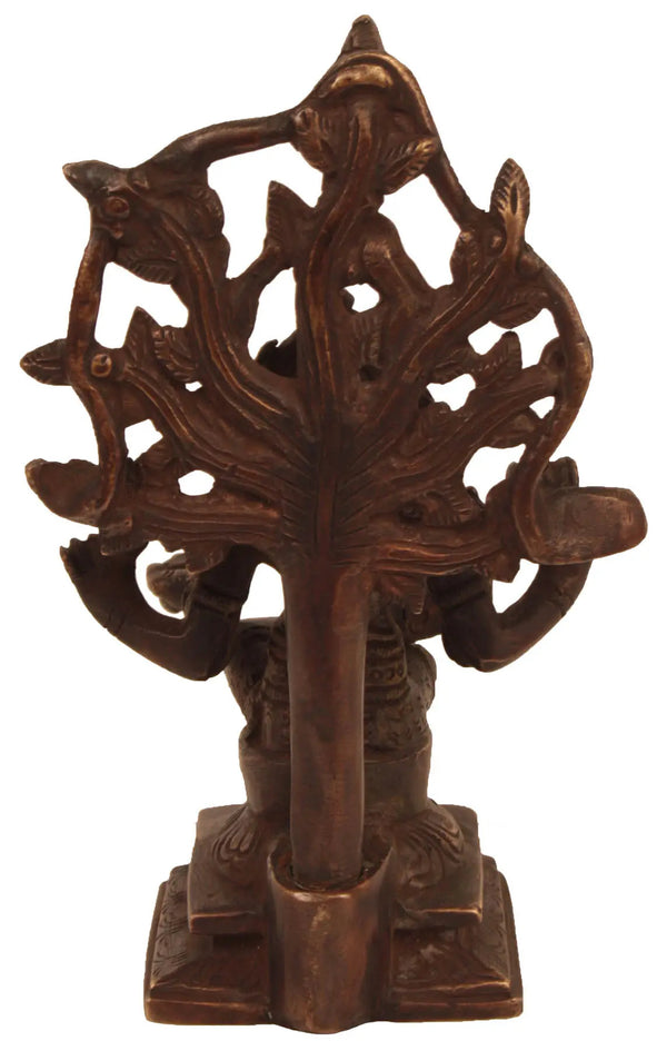 Handmade Brass Statue of Dakshinamurti Shiva 6 Inches Entryway Setting