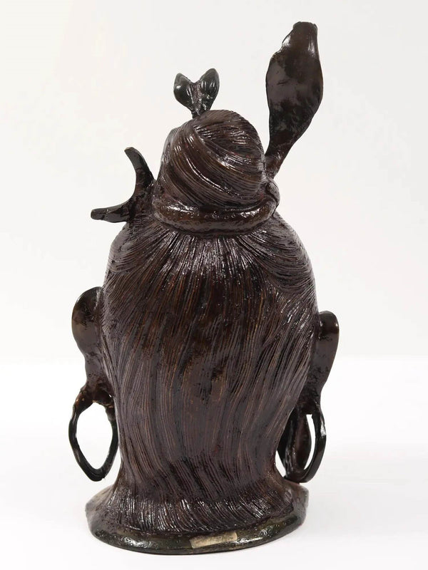 Lord Shiva Head | Brass Statue 11 Inches Study Setting