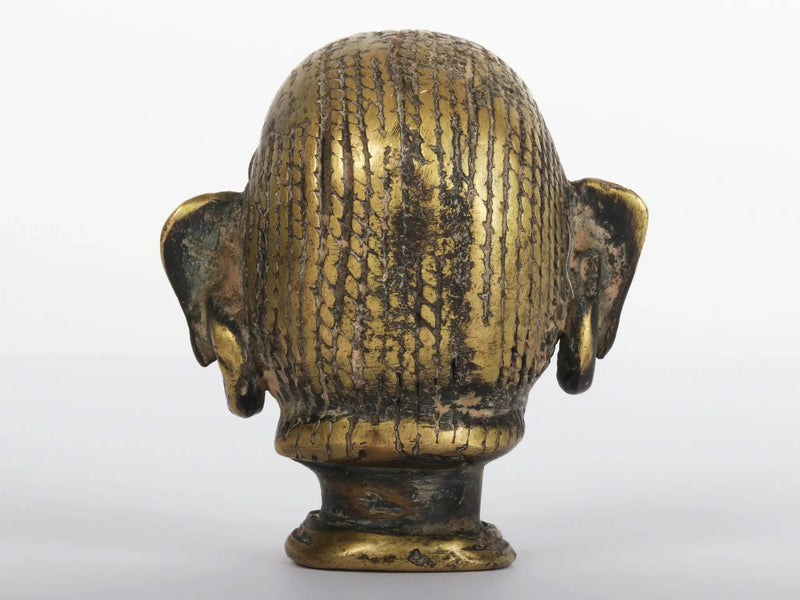 Small Brass Statue of Shiva's Head 2 inches