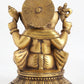 Brass Four-Armed Seated Ganesha Statue Granting Abhaya 8 Inches