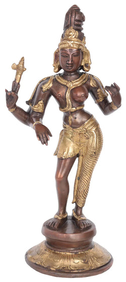 Ardhanarishvara Brass Sculpture | Handcrafted Idol 11 inches