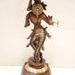 Brown with natural Brass Statue of Standing Lord Krishna Playing the Flute 14 inches