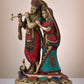 Handmade Brass Sculpture of Radha Krishna with Inlay Work 16 Inches