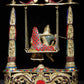 Brass Statue of Radha and Krishna on a Swing with Intricate Inlay Work 18 Inches