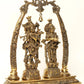 Brass Statue of Radha Krishna with Tusk Stand 19 inches