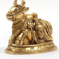 Brass Small Carved Shiva and Parvati on Nandi Statue 4 Inches